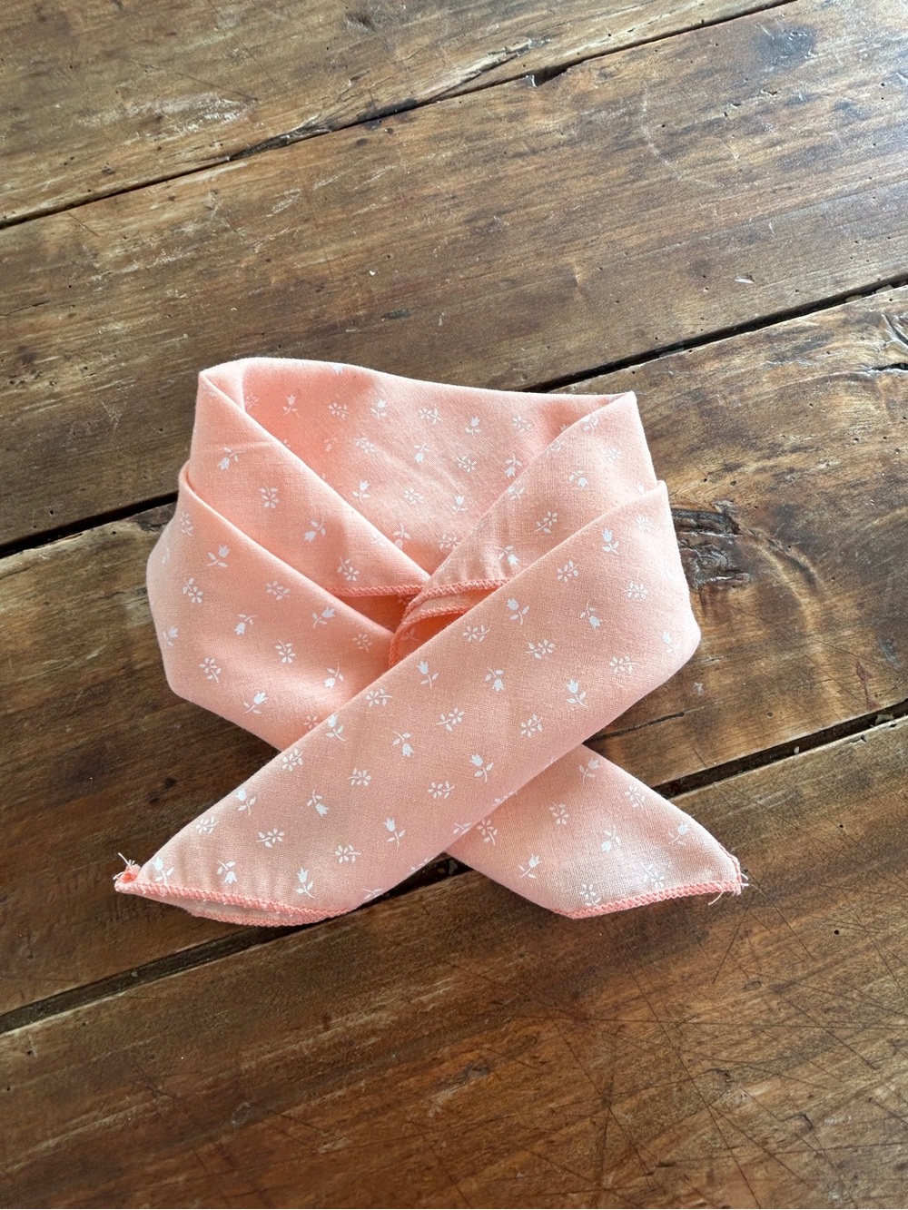 Cute Vintage Pink Tiny Floral Cotton Cottage Bandana Scarf